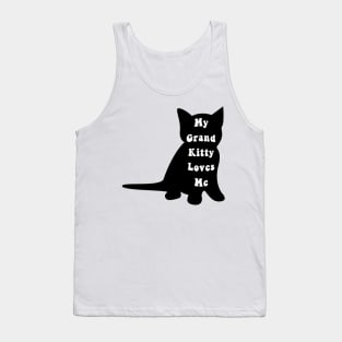 My Grand Kitty Loves Me Grandma of Cats Social Distancing Animal Pet Lover Tank Top